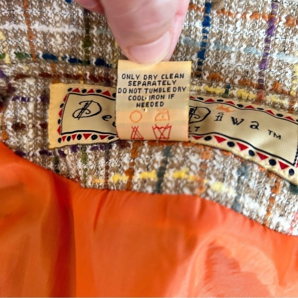 Desert Diva  By Sherry Holt Pastel Tweed Blazer with Fringe Trim Size S Academia - Picture 12 of 12